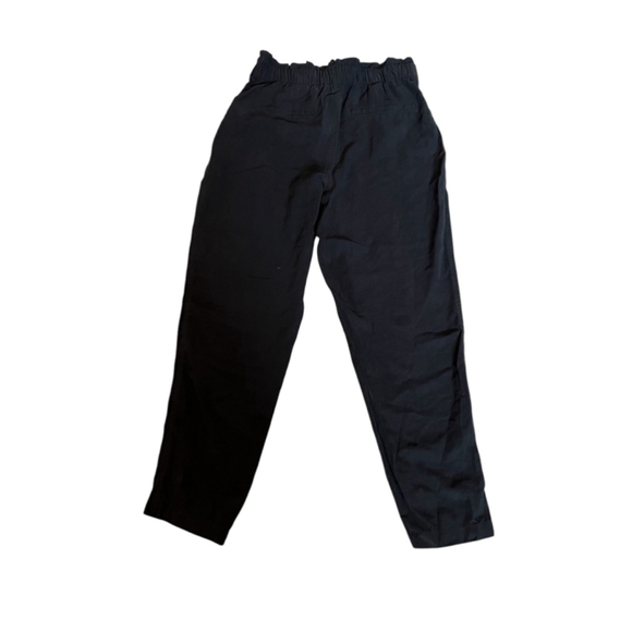 Old Navy Pants - OLD NAVY Black High Waisted Straight Leg Paper Bag Pant M